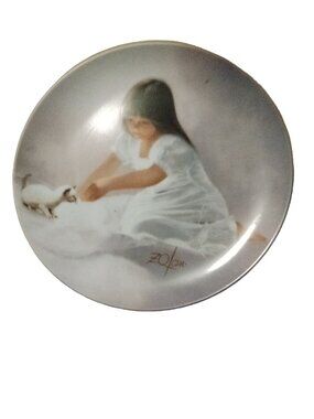 Pemberton Oakes Donald Zolan Children Pets Tender Beginning Plate Cat Signed
